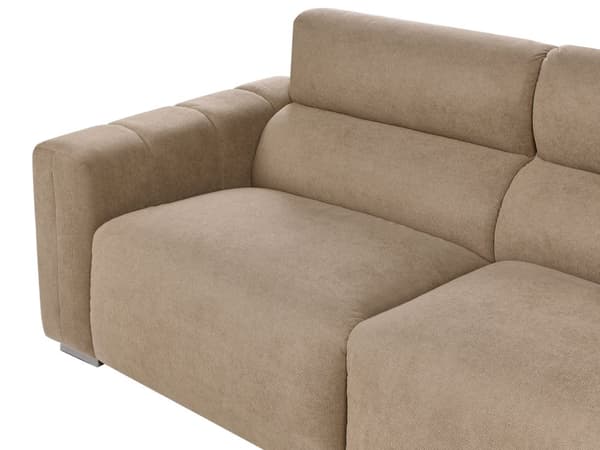 Moderne Lys Brun 3-seters Stoffsofa med Puter Vannbestandig Polstring Plushy Look