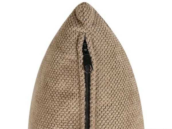 Moderne Lys Brun 3-seters Stoffsofa med Puter Vannbestandig Polstring Plushy Look