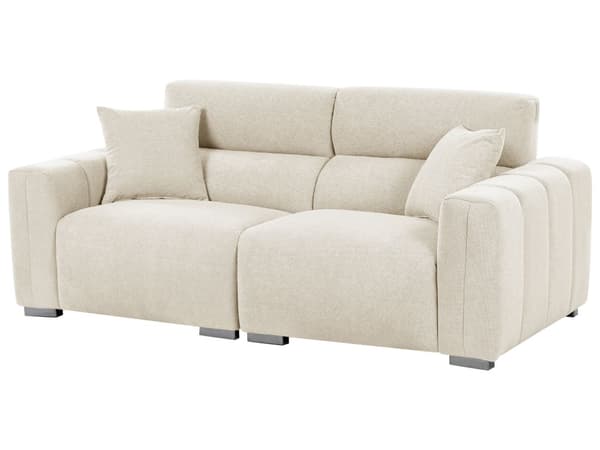 Moderne Lys Beige 3-seters Stoffsofa med Puter Vannbestandig Polstring Plushy Look