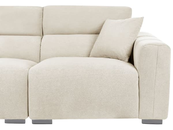 Moderne Lys Beige 3-seters Stoffsofa med Puter Vannbestandig Polstring Plushy Look