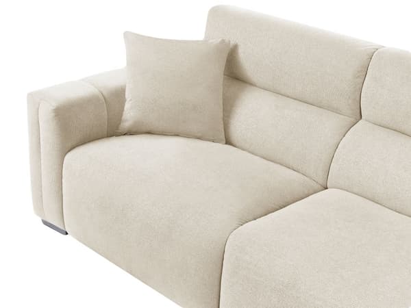 Moderne Lys Beige 3-seters Stoffsofa med Puter Vannbestandig Polstring Plushy Look