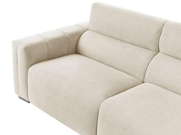 Moderne Lys Beige 3-seters Stoffsofa med Puter Vannbestandig Polstring Plushy Look