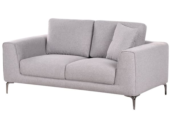 Sofa Stoff Grå 2 Seter Komfortabel Stue Moderne Design Retro Stil