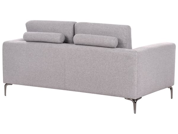 Sofa Stoff Grå 2 Seter Komfortabel Stue Moderne Design Retro Stil