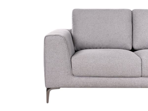 Sofa Stoff Grå 2 Seter Komfortabel Stue Moderne Design Retro Stil