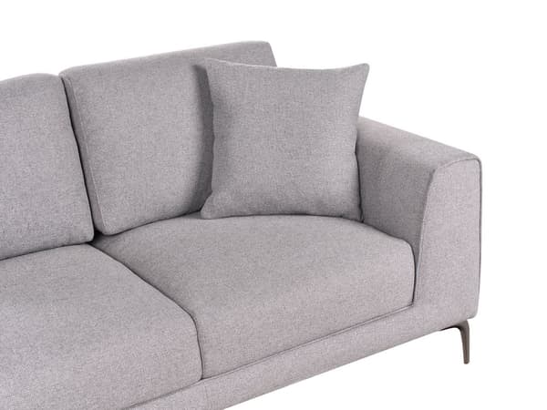 Sofa Stoff Grå 2 Seter Komfortabel Stue Moderne Design Retro Stil