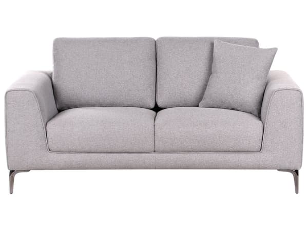 Sofa Stoff Grå 2 Seter Komfortabel Stue Moderne Design Retro Stil