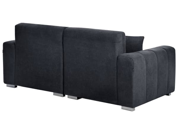 Moderne Svart 3-seters Stoffsofa med Puter Vannbestandig Polstring Plushy Look