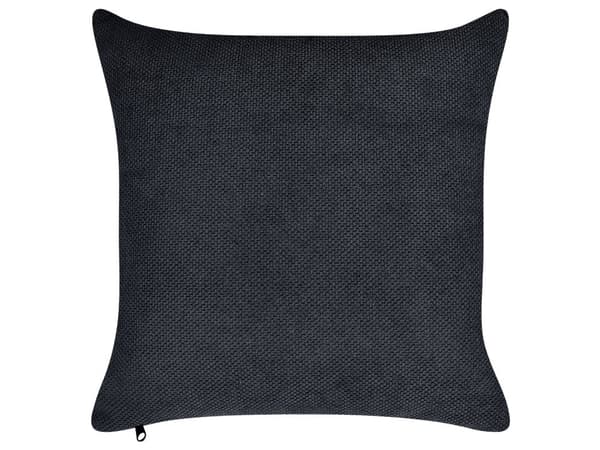 Moderne Svart 3-seters Stoffsofa med Puter Vannbestandig Polstring Plushy Look