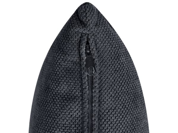 Moderne Svart 3-seters Stoffsofa med Puter Vannbestandig Polstring Plushy Look