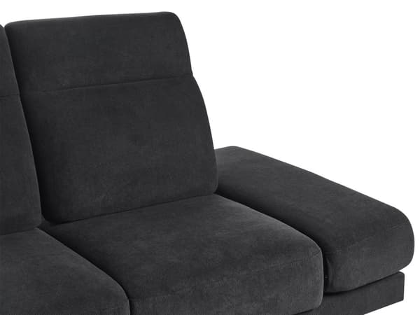 3-seters sofa Svart Polyesterstoff Ben i stål Justerbare armlener og ryggstøtte Vannavvisende stoff Stue