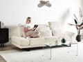 Miniatyrbilde 4 av 11: 3-seters sofa Lys beige Kordfløyel Ben i stål Justerbare armlener og ryggstøtte Stue