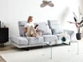 Miniatyrbilde 4 av 11: 3-seters sofa Lysegrå Polyesterstoff Ben i stål Justerbare armlener og ryggstøtte Vannavvisende stoff Stue