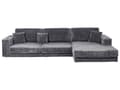 Miniatyrbilde 5 av 11: 4-seters hjørnesofa Mørkegrå Kordfløyel Venstrevendt L-form Ekstra puter Minimalistisk og moderne stil Stue