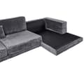 Miniatyrbilde 10 av 11: 4-seters hjørnesofa Mørkegrå Kordfløyel Venstrevendt L-form Ekstra puter Minimalistisk og moderne stil Stue