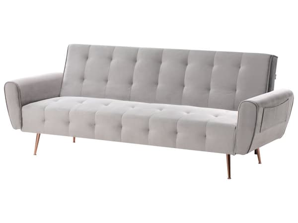 Sovesofa Lysegrå Polyester 3 Personers Moderne Blød Sofa Sofaseng Tre Personers Designsofa Praktisk Splitback Stofsofa God Liggekomfort
