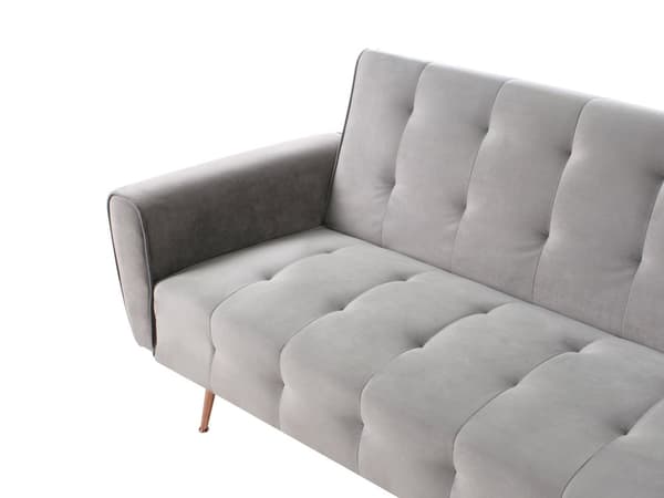 Sovesofa Lysegrå Polyester 3 Personers Moderne Blød Sofa Sofaseng Tre Personers Designsofa Praktisk Splitback Stofsofa God Liggekomfort