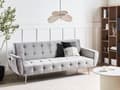 Miniatyrbillede 2 af 11: Sovesofa Lysegrå Polyester 3 Personers Moderne Blød Sofa Sofaseng Tre Personers Designsofa Praktisk Splitback Stofsofa God Liggekomfort