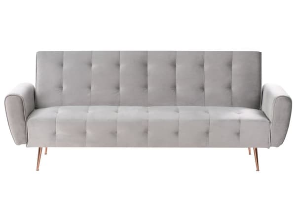 Sovesofa Lysegrå Polyester 3 Personers Moderne Blød Sofa Sofaseng Tre Personers Designsofa Praktisk Splitback Stofsofa God Liggekomfort