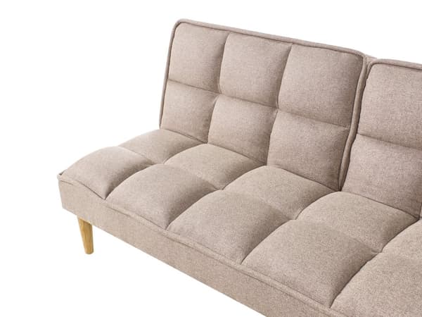 Sovesofa Lysebrun Stof 3 Personers Moderne Blød Sofa Sofaseng Tre Personers Designsofa Praktisk Splitback Stofsofa God Liggekomfort