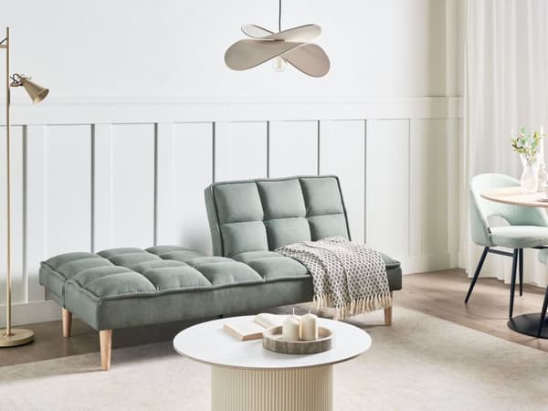 Sovesofa Lysegrøn Stof 3 Personers Moderne Blød Sofa Sofaseng Tre Personers Designsofa Praktisk Splitback Stofsofa God Liggekomfort