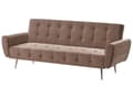 Miniatyrbillede 5 af 11: Sovesofa Brun Polyester 3 Personers Moderne Blød Sofa Sofaseng Tre Personers Designsofa Praktisk Splitback Stofsofa God Liggekomfort