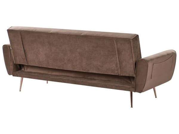 Sovesofa Brun Polyester 3 Personers Moderne Blød Sofa Sofaseng Tre Personers Designsofa Praktisk Splitback Stofsofa God Liggekomfort
