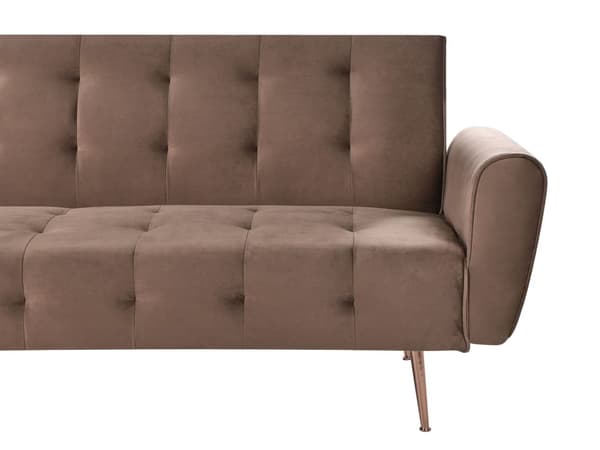 Sovesofa Brun Polyester 3 Personers Moderne Blød Sofa Sofaseng Tre Personers Designsofa Praktisk Splitback Stofsofa God Liggekomfort