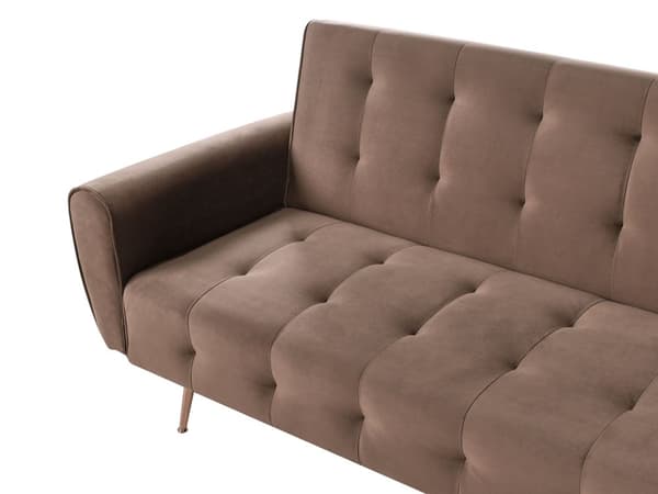Sovesofa Brun Polyester 3 Personers Moderne Blød Sofa Sofaseng Tre Personers Designsofa Praktisk Splitback Stofsofa God Liggekomfort