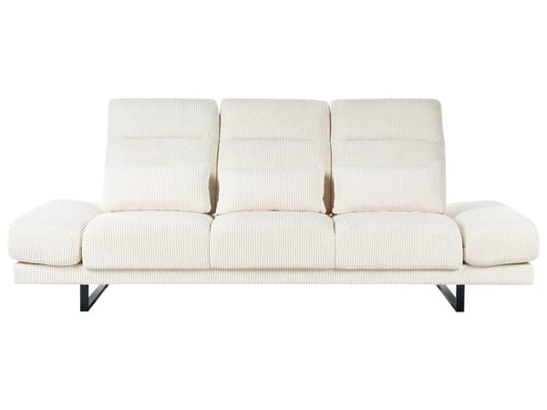 Sofa Sort Lys Beige Fløjl 3 Personers Moderne Stofsofa Justerbar Armlæn Designsofa til Stue Moderne Siddemøbel