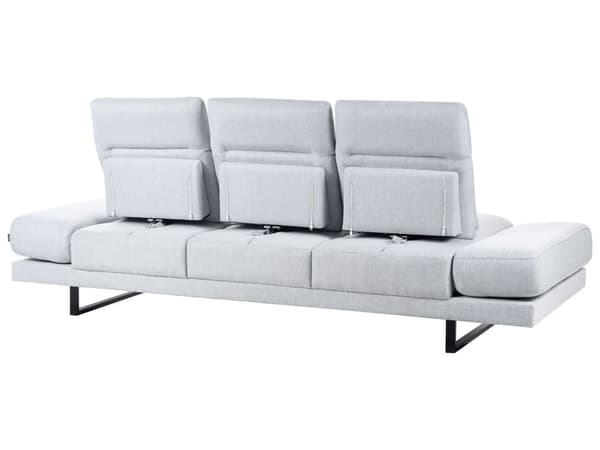 Sofa Lysegrå Polyester 3 Personers Moderne Stofsofa Justerbar Armlæn Designsofa til Stue Moderne Siddemøbel