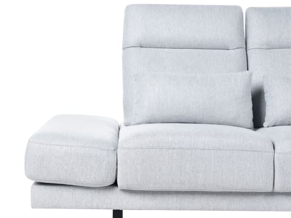 Sofa Lysegrå Polyester 3 Personers Moderne Stofsofa Justerbar Armlæn Designsofa til Stue Moderne Siddemøbel