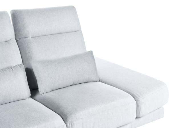 Sofa Lysegrå Polyester 3 Personers Moderne Stofsofa Justerbar Armlæn Designsofa til Stue Moderne Siddemøbel