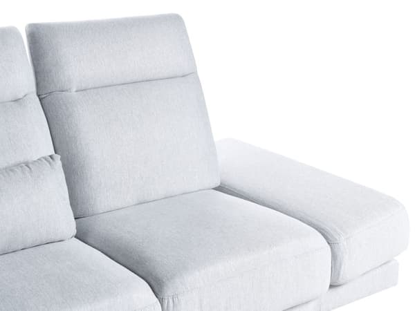 Sofa Lysegrå Polyester 3 Personers Moderne Stofsofa Justerbar Armlæn Designsofa til Stue Moderne Siddemøbel