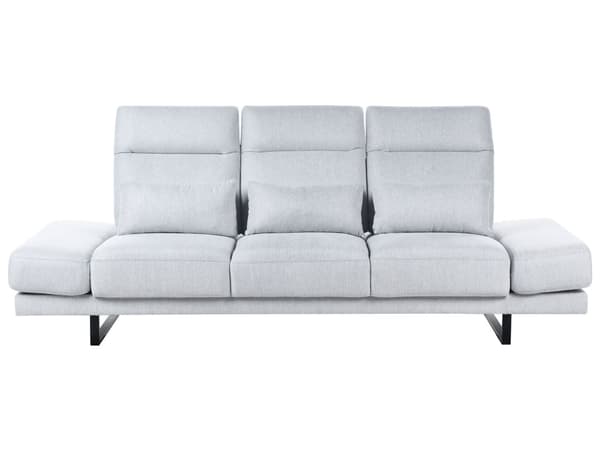 Sofa Lysegrå Polyester 3 Personers Moderne Stofsofa Justerbar Armlæn Designsofa til Stue Moderne Siddemøbel