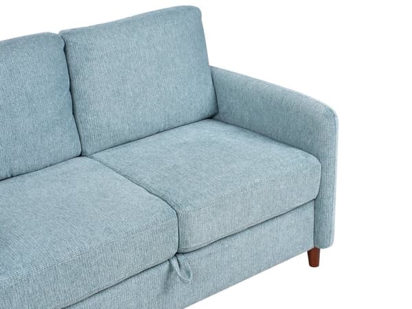 Sofa med oppbevaring Blå Stoff 2-seter Tykt polstret Moderne design Stue