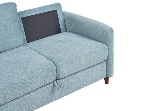 Sofa med oppbevaring Blå Stoff 2-seter Tykt polstret Moderne design Stue