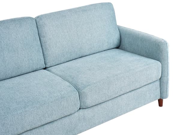 Sofa med oppbevaring Blå Stoff 3-seter Tykt polstret Moderne design Stue