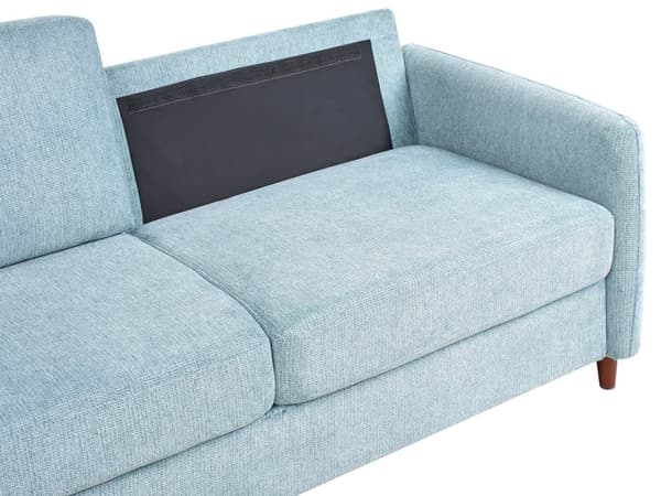Sofa med oppbevaring Blå Stoff 3-seter Tykt polstret Moderne design Stue
