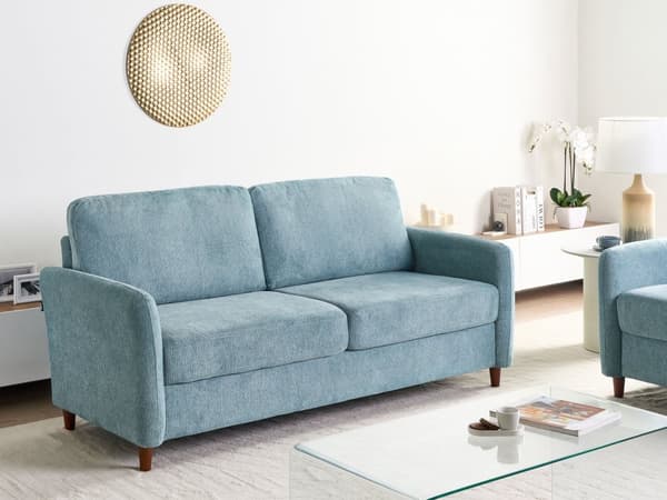 5-seters sofagruppe Blått Stoff 2-seter 3-seter Tykt polstret Moderne design Stue