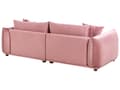 Miniatyrbilde 6 av 11: Stoffsofa Rosa Fløyel Polstring 3-seter med Pynteputer Stue Sofa