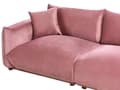 Miniatyrbilde 10 av 11: Stoffsofa Rosa Fløyel Polstring 3-seter med Pynteputer Stue Sofa