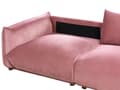 Miniatyrbilde 11 av 11: Stoffsofa Rosa Fløyel Polstring 3-seter med Pynteputer Stue Sofa