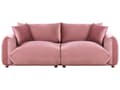Miniatyrbilde 1 av 11: Stoffsofa Rosa Fløyel Polstring 3-seter med Pynteputer Stue Sofa