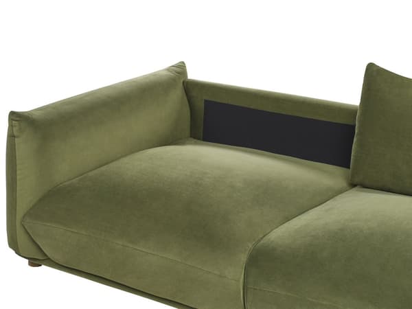 Stoffsofa Grønn Fløyel Polstring 3-seter med Pynteputer Stue Sofa