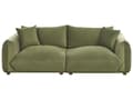 Miniatyrbilde 1 av 11: Stoffsofa Grønn Fløyel Polstring 3-seter med Pynteputer Stue Sofa