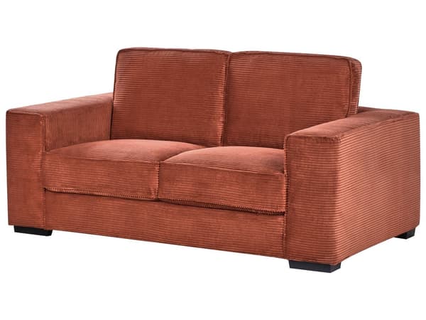 Sofa Brun Fløjl 2 Personers Bredriflet Fløjlsofa Blød Stofsofa til Stuen Loveseat Moderne Inspiration Stue Møbel Riflet Siddemøbel