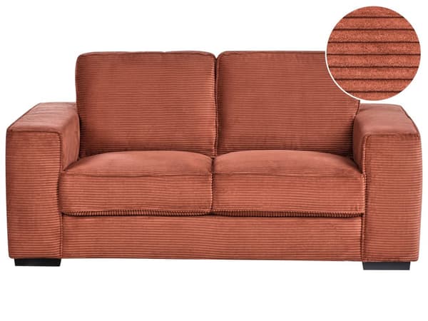 Sofa Brun Fløjl 2 Personers Bredriflet Fløjlsofa Blød Stofsofa til Stuen Loveseat Moderne Inspiration Stue Møbel Riflet Siddemøbel