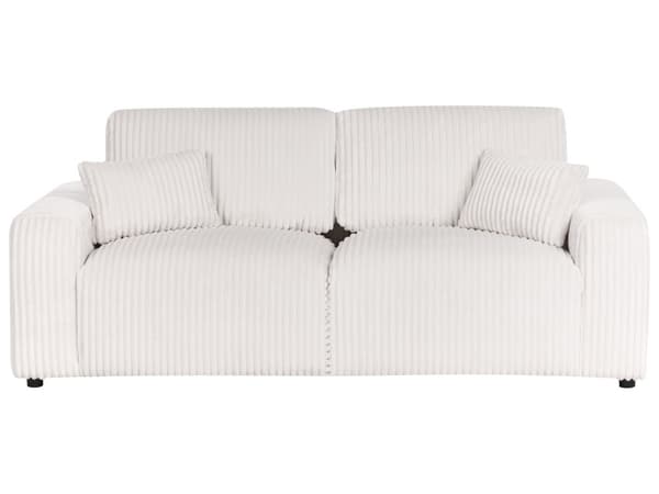 Sofa Off White Fløjl 3 Personers Bredriflet Fløjlsofa Blød Stofsofa til Stuen Flydersofa Moderne Inspiration Stue Møbel Riflet Siddemøbel
