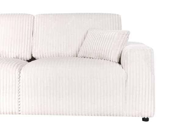 Sofa Off White Fløjl 3 Personers Bredriflet Fløjlsofa Blød Stofsofa til Stuen Flydersofa Moderne Inspiration Stue Møbel Riflet Siddemøbel